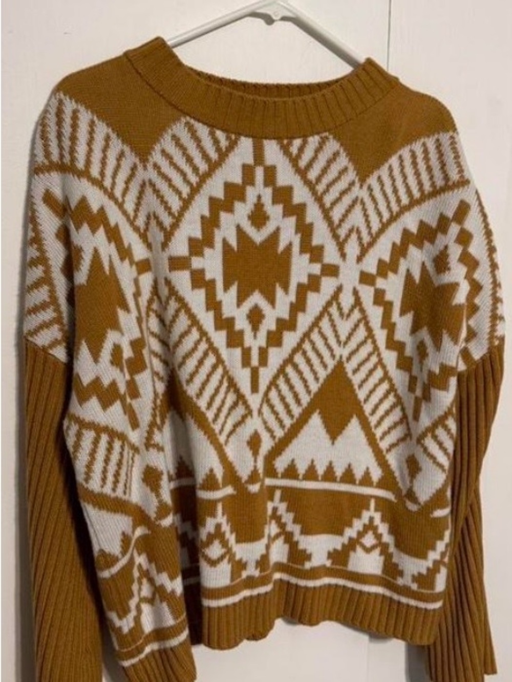 Wrangler Retro Mustard & White Patterned Sweater